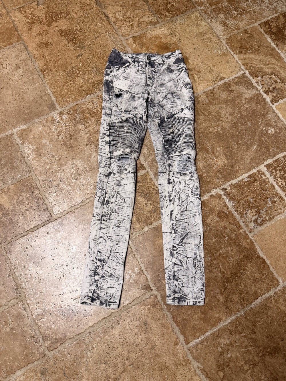 Rue21 Men’s Size 26x30 Black & Gray Distressed Acid Wash Skinny Jeans